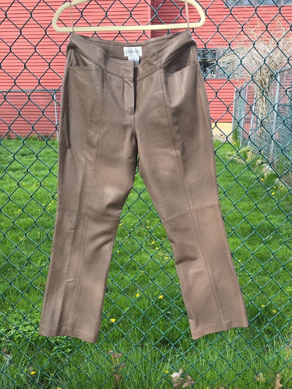 Chadwicks Taupe Leather Ladies Pants Trousers